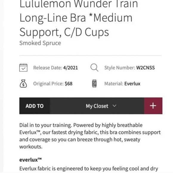 Lululemon Long-Line Bra Smoked Spruce Size 4 NWT - Picture 11 of 11